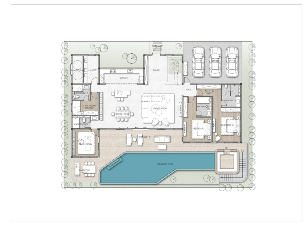 Ayana Luxury Villas Unit Plan Type C Level 1