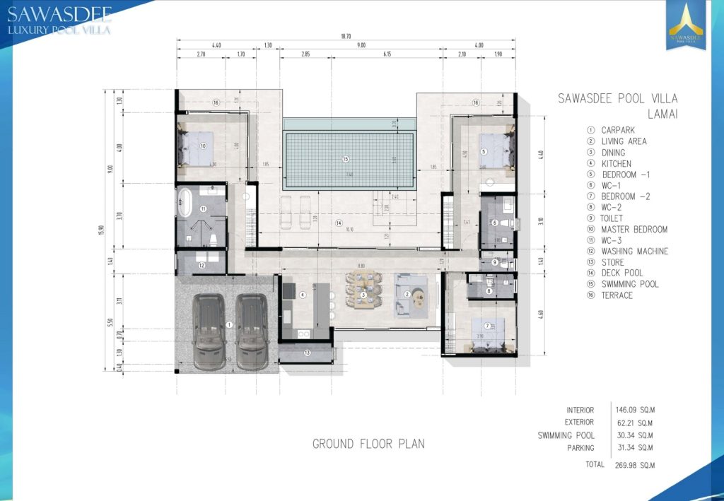 Sawasdee pool villa chaweng Layout